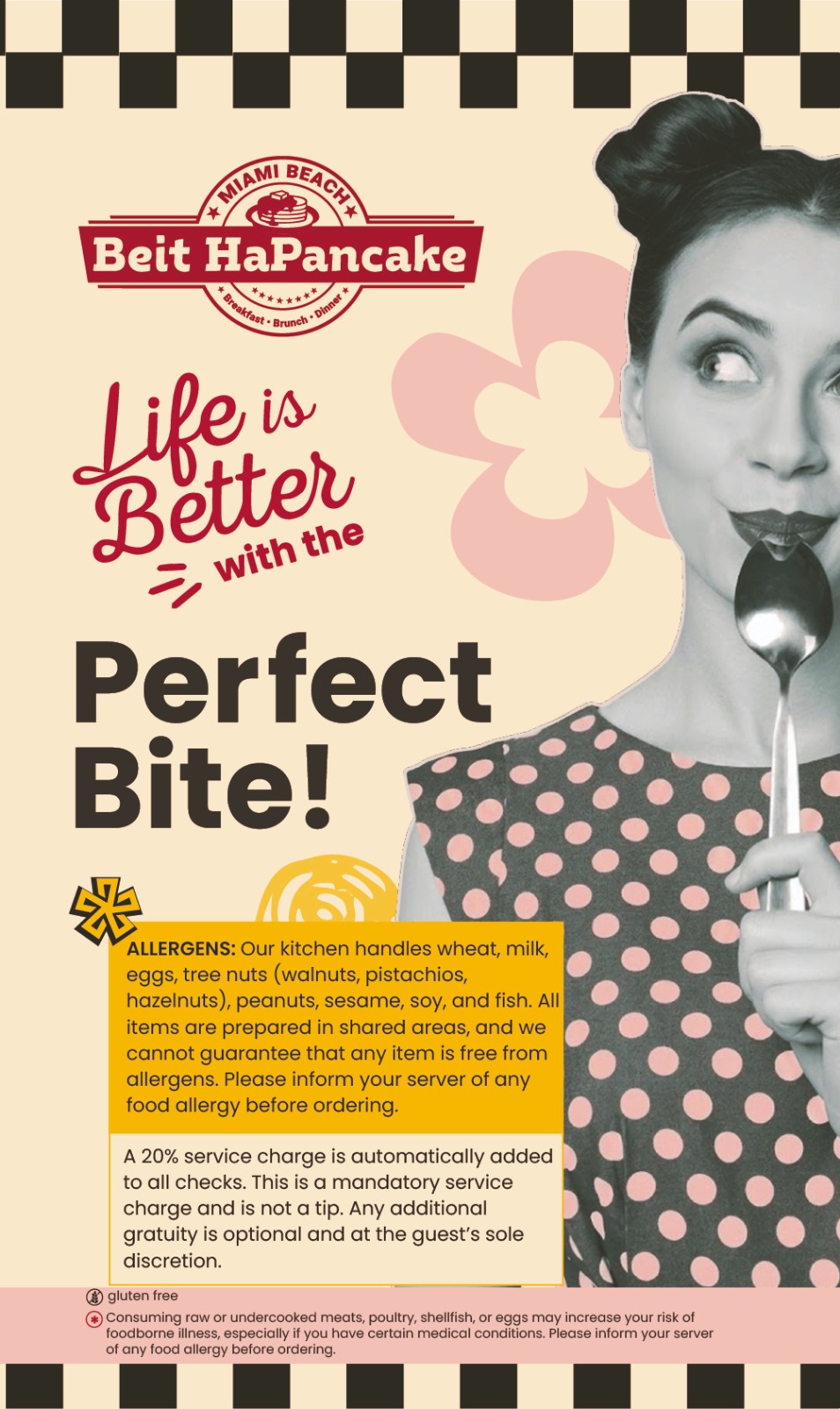 Printed menu page 1: Cover & Allergens